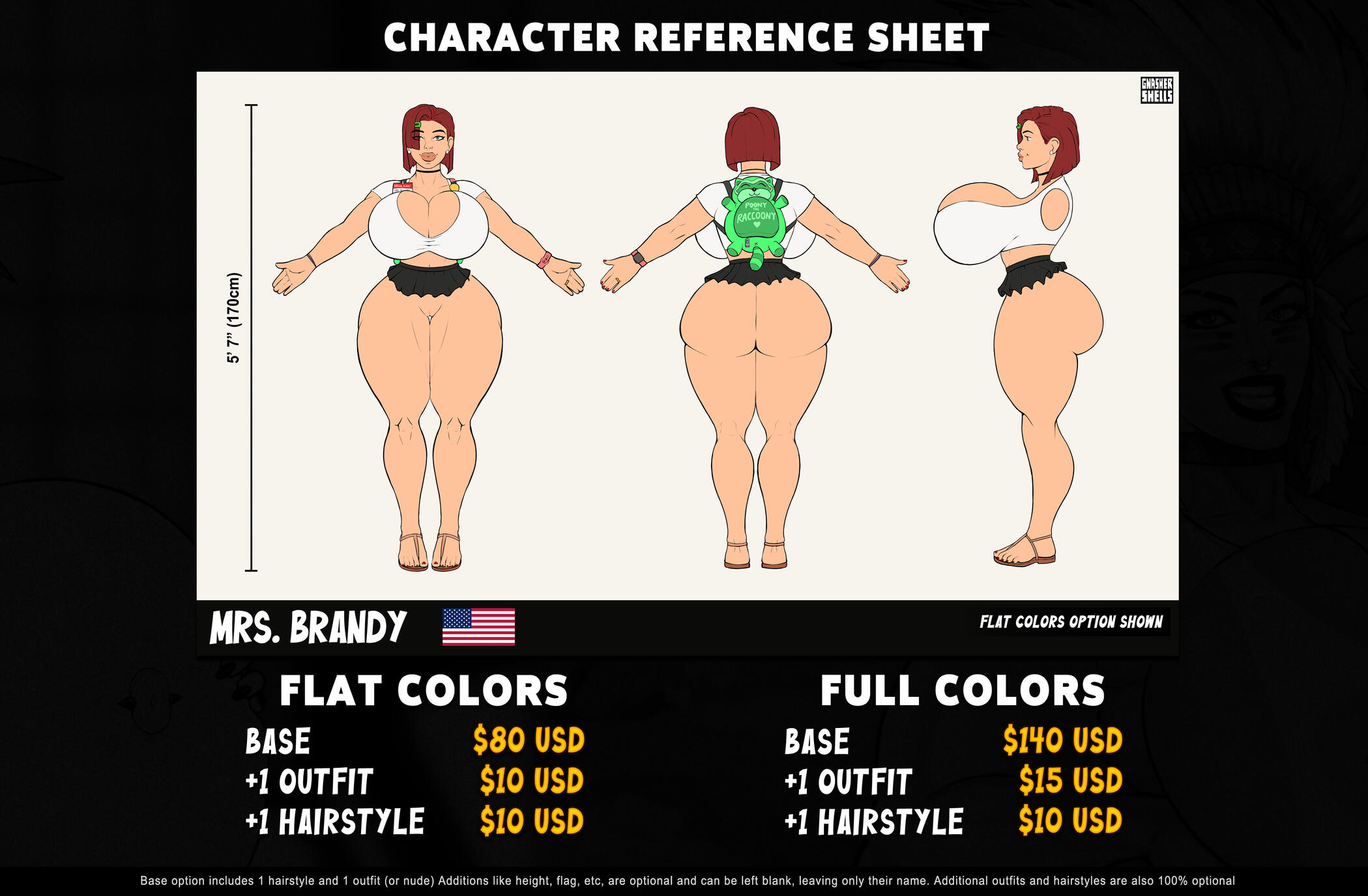 Character reference sheets prices